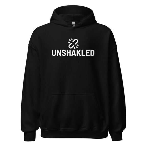 Unshakled White Full Logo – Unisex Hoodie