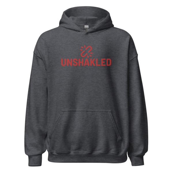 Unshakled Red Full Logo - Unisex Hoodie - Image 2