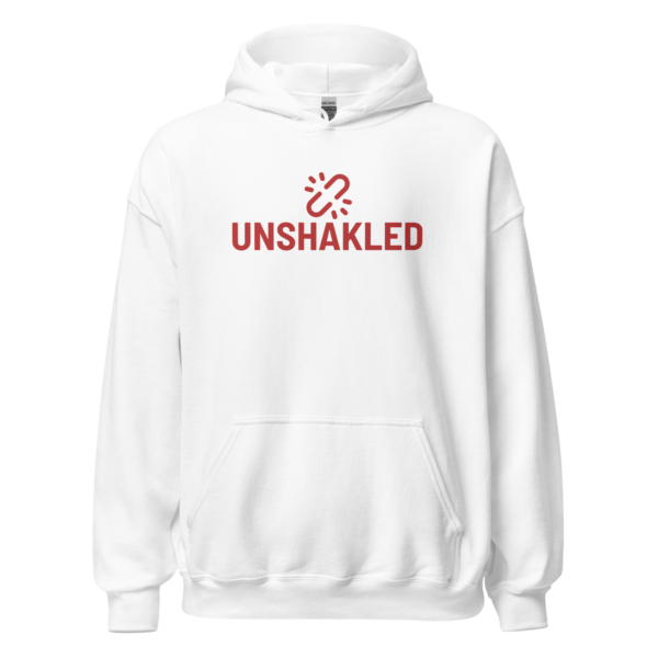 Unshakled Red Full Logo - Unisex Hoodie - Image 5